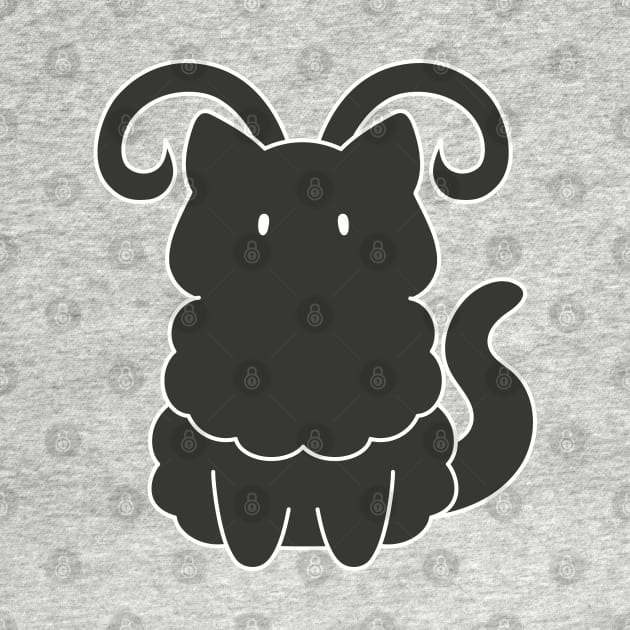 Aries Cat Zodiac Sign (Black and White) by artdorable